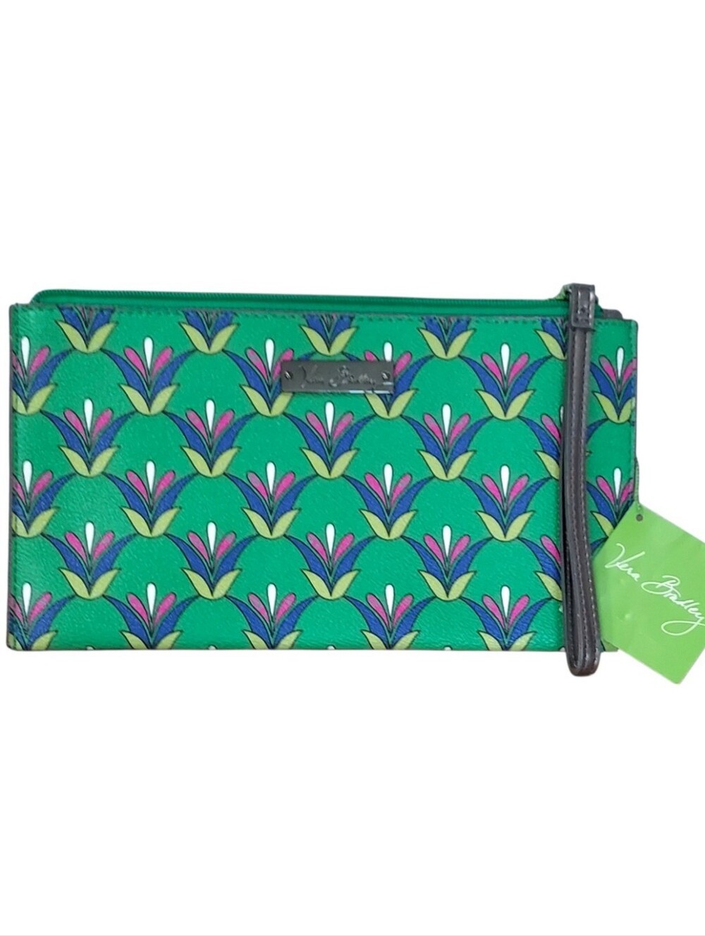 Vintage Vera Bradley Slim Zip Wristlet Emerald Diamonds MSRP $44.00 NWT
